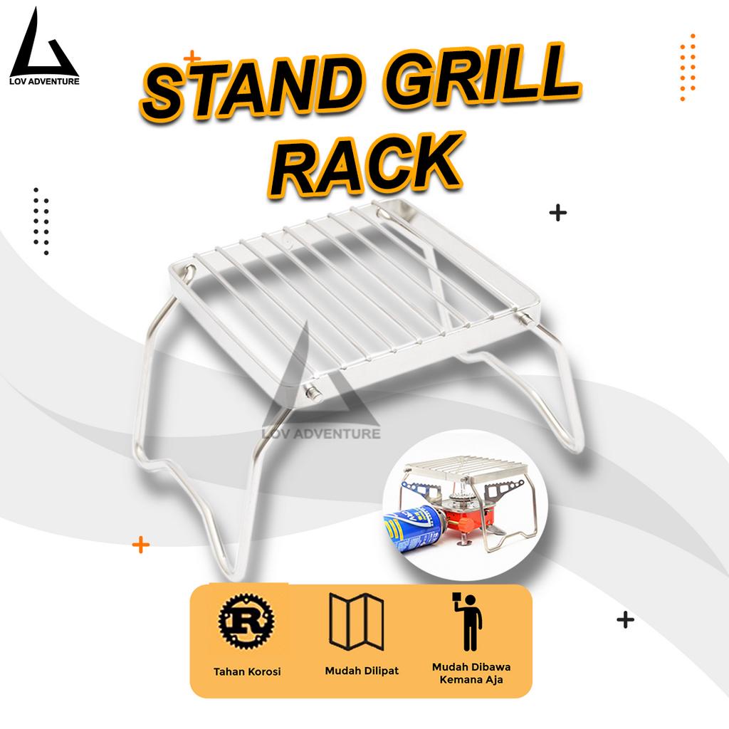 Stand Grill Rack Rak Braket Kompor/Panggangan Stainless Steel Outdoor Camping – A222