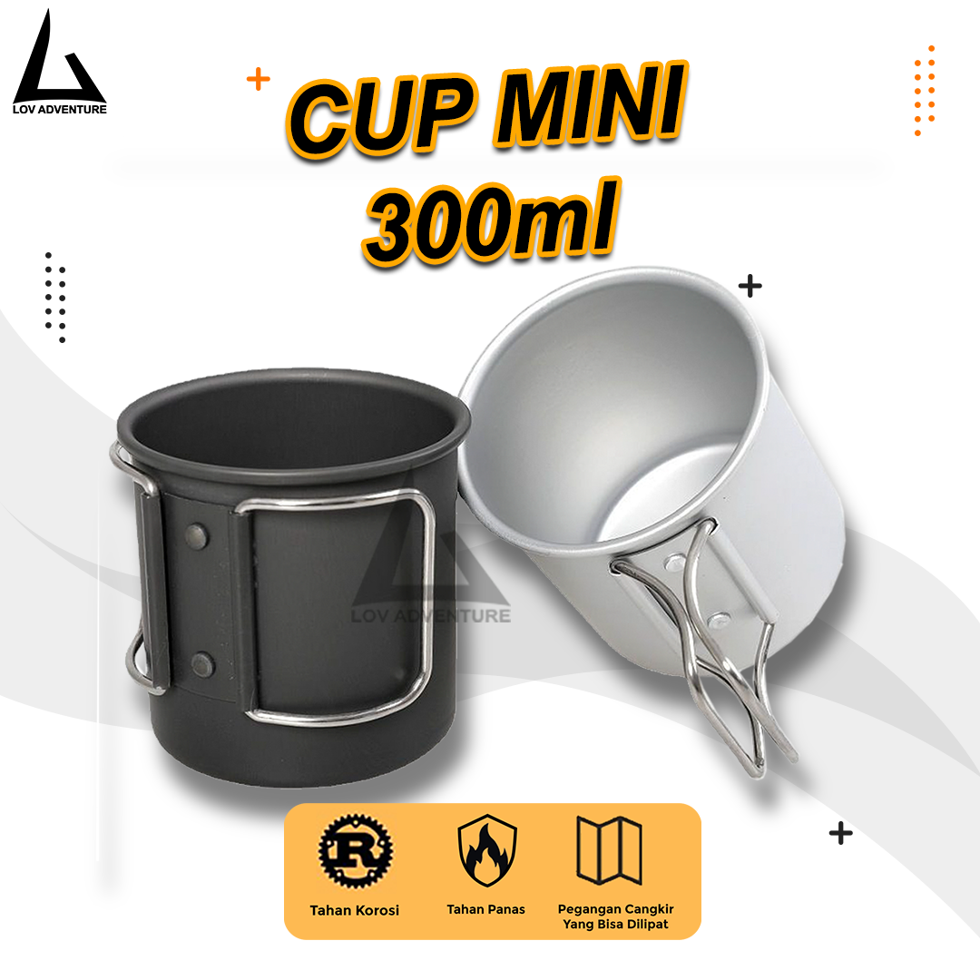 Cup Mini 300ml – Cangkir Lipat Portable Camping – 225-Black